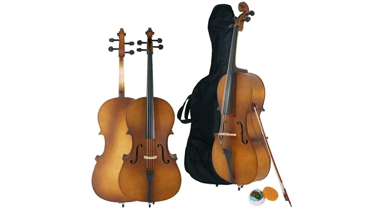 Rosin and Bridge，Size 4/4 for Beginners or Student Cellist Black Waful Acoustic Cello Wood Color Beautiful Varnish Finishing，with Soft Case Bow 